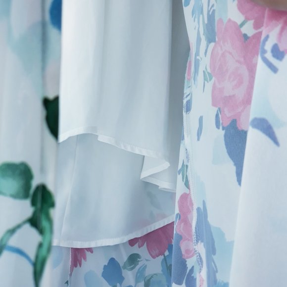 Adelyn Rae White Floral Maxi Dress Flutter Sleeves - Picture 8 of 13